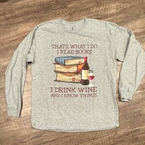 Bookish Gray Long Sleeve Graphic Tee